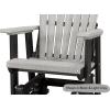 imageDutchCrafters Slat Fan Back Poly Adirondack Glider Outdoor Patio Chair Black ampamp CedarWhite  Aruba Blue