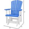 imageDutchCrafters Slat Fan Back Poly Adirondack Glider Outdoor Patio Chair Black ampamp CedarWhite  Blue