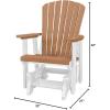 imageDutchCrafters Slat Fan Back Poly Adirondack Glider Outdoor Patio Chair Black ampamp CedarWhite  Cedar