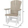 imageDutchCrafters Slat Fan Back Poly Adirondack Glider Outdoor Patio Chair Black ampamp CedarWhite  Weatherwood