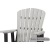 imageDutchCrafters Slat Fan Back Poly Adirondack Glider Outdoor Patio Chair Black ampamp CedarWhite  Weatherwood