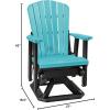 imageDutchCrafters Slat Fan Back Poly Adirondack Swivel Glider Outdoor Patio Chair Tudor Brown ampamp WeatherwoodBlack  Aruba Blue