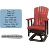 imageDutchCrafters Slat Fan Back Poly Adirondack Swivel Glider Outdoor Patio Chair Tudor Brown ampamp WeatherwoodBlack  Blue