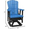 imageDutchCrafters Slat Fan Back Poly Adirondack Swivel Glider Outdoor Patio Chair Tudor Brown ampamp WeatherwoodBlack  Blue