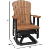 imageDutchCrafters Slat Fan Back Poly Adirondack Swivel Glider Outdoor Patio Chair Tudor Brown ampamp WeatherwoodBlack  Cedar