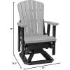 imageDutchCrafters Slat Fan Back Poly Adirondack Swivel Glider Outdoor Patio Chair Tudor Brown ampamp WeatherwoodBlack  Light Gray