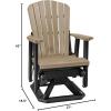 imageDutchCrafters Slat Fan Back Poly Adirondack Swivel Glider Outdoor Patio Chair Tudor Brown ampamp WeatherwoodBlack  Weatherwood
