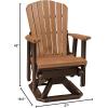 imageDutchCrafters Slat Fan Back Poly Adirondack Swivel Glider Outdoor Patio Chair Tudor Brown ampamp WeatherwoodTudor Brown  Cedar