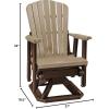 imageDutchCrafters Slat Fan Back Poly Adirondack Swivel Glider Outdoor Patio Chair Tudor Brown ampamp WeatherwoodTudor Brown  Weatherwood