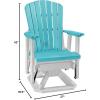 imageDutchCrafters Slat Fan Back Poly Adirondack Swivel Glider Outdoor Patio Chair Tudor Brown ampamp WeatherwoodWhite  Aruba Blue