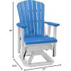 imageDutchCrafters Slat Fan Back Poly Adirondack Swivel Glider Outdoor Patio Chair Tudor Brown ampamp WeatherwoodWhite  Blue