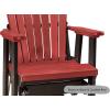 imageDutchCrafters Slat Fan Back Poly Adirondack Swivel Glider Outdoor Patio Chair Tudor Brown ampamp WeatherwoodWhite  Cedar