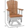 imageDutchCrafters Slat Fan Back Poly Adirondack Swivel Glider Outdoor Patio Chair Tudor Brown ampamp WeatherwoodWhite  Cedar