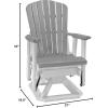imageDutchCrafters Slat Fan Back Poly Adirondack Swivel Glider Outdoor Patio Chair Tudor Brown ampamp WeatherwoodWhite  Light Gray