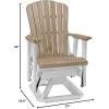imageDutchCrafters Slat Fan Back Poly Adirondack Swivel Glider Outdoor Patio Chair Tudor Brown ampamp WeatherwoodWhite  Weatherwood