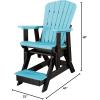 imageDutchCrafters Slat Fan Back Poly Balcony Adirondack Glider with Footrest Outdoor Patio Chair White ampamp Light GrayBlack  Aruba Blue