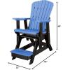 imageDutchCrafters Slat Fan Back Poly Balcony Adirondack Glider with Footrest Outdoor Patio Chair White ampamp Light GrayBlack  Blue