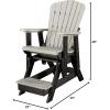 imageDutchCrafters Slat Fan Back Poly Balcony Adirondack Glider with Footrest Outdoor Patio Chair White ampamp Light GrayBlack  Light Gray