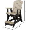 imageDutchCrafters Slat Fan Back Poly Balcony Adirondack Glider with Footrest Outdoor Patio Chair White ampamp Light GrayBlack  Weatherwood