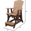 imageDutchCrafters Slat Fan Back Poly Balcony Adirondack Glider with Footrest Outdoor Patio Chair White ampamp Light GrayTudor Brown  Cedar