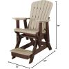 imageDutchCrafters Slat Fan Back Poly Balcony Adirondack Glider with Footrest Outdoor Patio Chair White ampamp Light GrayTudor Brown  Weatherwood