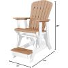 imageDutchCrafters Slat Fan Back Poly Balcony Adirondack Glider with Footrest Outdoor Patio Chair White ampamp Light GrayWhite  Cedar