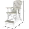 imageDutchCrafters Slat Fan Back Poly Balcony Adirondack Glider with Footrest Outdoor Patio Chair White ampamp Light GrayWhite  Light Gray