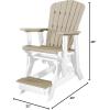 imageDutchCrafters Slat Fan Back Poly Balcony Adirondack Glider with Footrest Outdoor Patio Chair White ampamp Light GrayWhite  Weatherwood