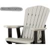 imageDutchCrafters Slat Fan Back Poly Balcony Adirondack Glider with Footrest Outdoor Patio Chair White ampamp Light GrayWhite  Weatherwood