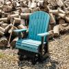 imageLuxCraft 2 Adirondack Glider Chair  Available in 20 ColorsAruba Blue and BlackRed  Black