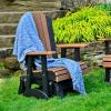 imageLuxCraft 2 Adirondack Glider Chair  Available in 20 ColorsAruba Blue and BlackWeatherwood
