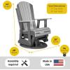 imageLuxCraft 2 Adirondack Outdoor Swivel Glider Chair Patio Gliding Rocker Swiveling Glider Rocking Chair for Outside Antique Mahogany ampamp BlackDove Gray  Black