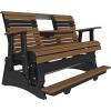 imageLuxCraft 2 Plain Poly Rollback Balcony Glider with Builtin Footrest Cedar ampamp BlackAntique Mahogany  Black