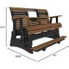 imageLuxCraft 2 Plain Poly Rollback Balcony Glider with Builtin Footrest Cedar ampamp BlackAntique Mahogany  Black