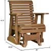 imageLuxCraft 2 Plain Poly Rollback Balcony Glider with Builtin Footrest Cedar ampamp BlackAntique Mahogany