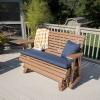 imageLuxCraft 2 Plain Poly Rollback Balcony Glider with Builtin Footrest Cedar ampamp BlackAntique Mahogany