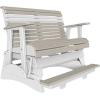 imageLuxCraft 2 Plain Poly Rollback Balcony Glider with Builtin Footrest Cedar ampamp BlackBirch  White