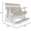imageLuxCraft 2 Plain Poly Rollback Balcony Glider with Builtin Footrest Cedar ampamp BlackBirch  White