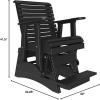 imageLuxCraft 2 Plain Poly Rollback Balcony Glider with Builtin Footrest Cedar ampamp BlackBlack