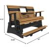 imageLuxCraft 2 Plain Poly Rollback Balcony Glider with Builtin Footrest Cedar ampamp BlackCedar  Black
