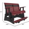 imageLuxCraft 2 Plain Poly Rollback Balcony Glider with Builtin Footrest Cedar ampamp BlackCherrywood  Black