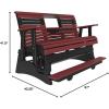 imageLuxCraft 2 Plain Poly Rollback Balcony Glider with Builtin Footrest Cedar ampamp BlackCherrywood  Black