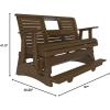 imageLuxCraft 2 Plain Poly Rollback Balcony Glider with Builtin Footrest Cedar ampamp BlackChestnut Brown