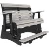 imageLuxCraft 2 Plain Poly Rollback Balcony Glider with Builtin Footrest Cedar ampamp BlackDove Gray  Black