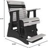 imageLuxCraft 2 Plain Poly Rollback Balcony Glider with Builtin Footrest Cedar ampamp BlackDove Gray  Black