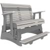 imageLuxCraft 2 Plain Poly Rollback Balcony Glider with Builtin Footrest Cedar ampamp BlackDove Gray  Slate