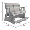 imageLuxCraft 2 Plain Poly Rollback Balcony Glider with Builtin Footrest Cedar ampamp BlackDove Gray  Slate