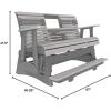 imageLuxCraft 2 Plain Poly Rollback Balcony Glider with Builtin Footrest Cedar ampamp BlackDove Gray  Slate