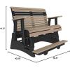 imageLuxCraft 2 Plain Poly Rollback Balcony Glider with Builtin Footrest Cedar ampamp BlackWeatherwood  Black