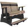 imageLuxCraft 2 Plain Poly Rollback Balcony Glider with Builtin Footrest Cedar ampamp BlackWeatherwood  Black